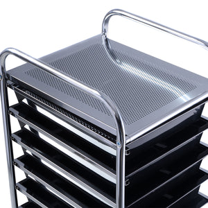 10 Drawer Rolling Storage Cart Scrapbook Paper Office School Organizer Black