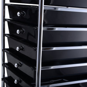 10 Drawer Rolling Storage Cart Scrapbook Paper Office School Organizer Black