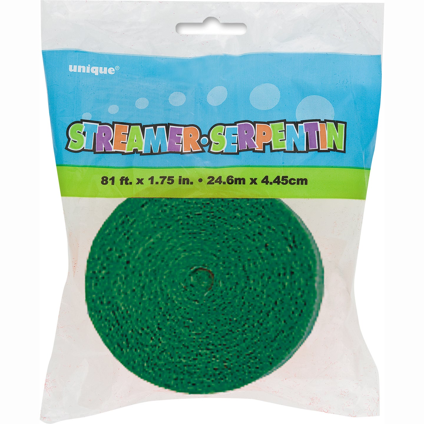 Green Crepe Paper Streamer, 81ft, 1ct