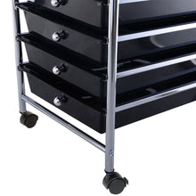 10 Drawer Rolling Storage Cart Scrapbook Paper Office School Organizer Black