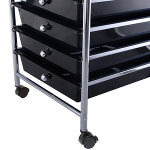 10 Drawer Rolling Storage Cart Scrapbook Paper Office School Organizer Black