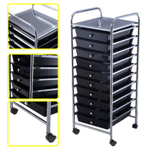10 Drawer Rolling Storage Cart Scrapbook Paper Office School Organizer Black